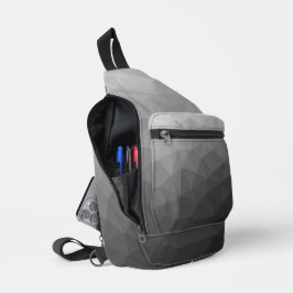 Bandolera Patrón de malla geométrica de gradiente gris