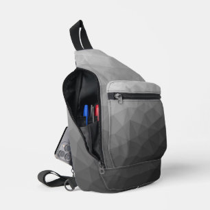 Bandolera Patrón de malla geométrica de gradiente gris