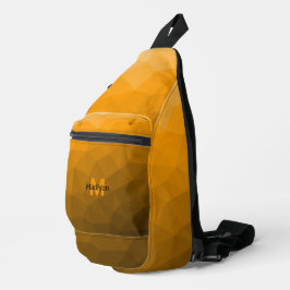 Bandolera Patrón de malla geométrica de gradiente naranja Mo