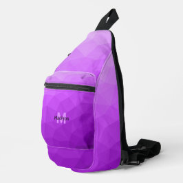 Bandolera Patrón de malla geométrica de gradiente púrpura Mo