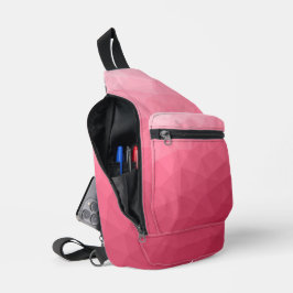 Bandolera patrón de malla geométrica de gradiente rosa Rosa