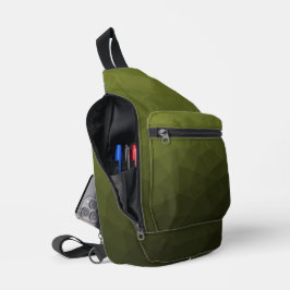 Bandolera Patrón de malla geométrica de gradiente verde del 