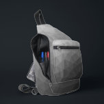 Bandolera Patrón de malla geométrica gradiente<br><div class="desc">Patrón de malla geométrica gradiente gris Bolsa impresa. Bolso de accesorios de moda de Guay para todos. Malla geométrica triangular con diseño de gradiente gris claro a oscuro.</div>