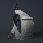 Bandolera Patrón de malla geométrica gradiente<br><div class="desc">Patrón de malla geométrica gradiente gris Bolsa impresa. Bolso de accesorios de moda de Guay para todos. Malla geométrica triangular con diseño de gradiente gris claro a oscuro.</div>