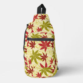 BANDOLERA PATRÓN DE MAPLE JAPONÉS EN CREMA