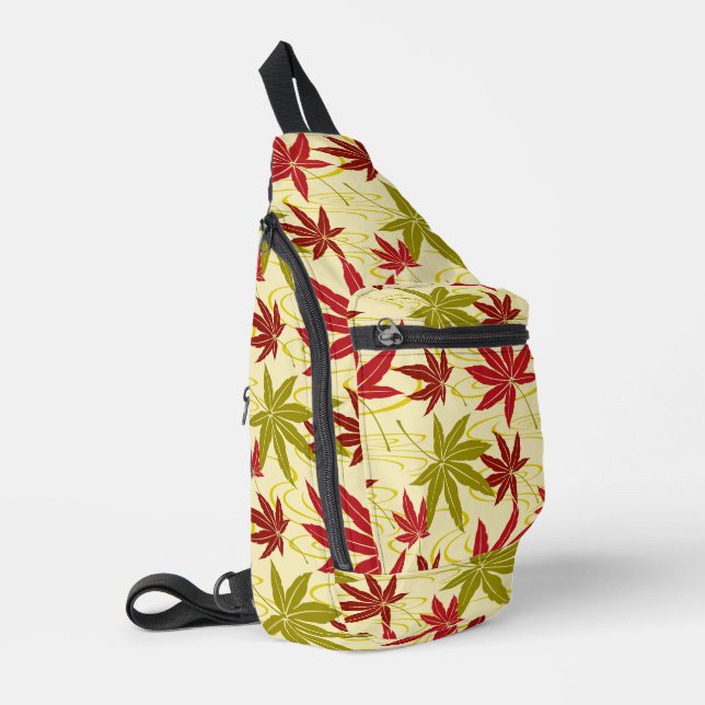 BANDOLERA PATRÓN DE MAPLE JAPONÉS EN CREMA (Esquina izquierda)