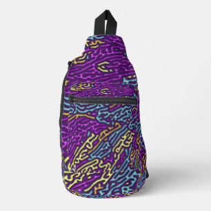 Bandolera Patrón de mazorca de neón retro - Estética de arca