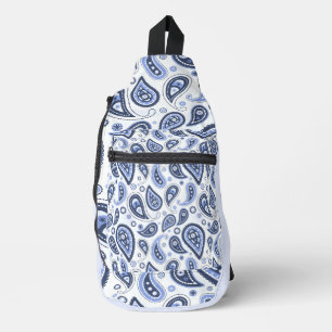 Bandolera Patrón de Paisley Azul