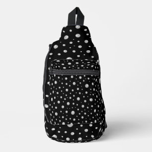 Bandolera Patrón de perla en fondo negro