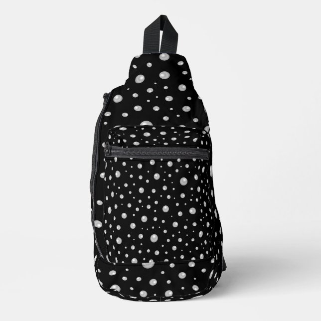 Bandolera Patrón de perla en fondo negro (Anverso)