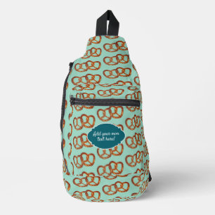 Bandolera Patrón de pretzels salados sólo agregar texto / mo