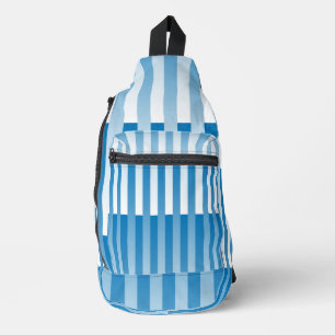 Bandolera Patrón de rayas blancas y azules
