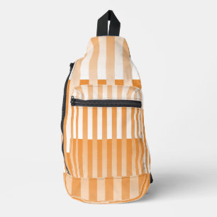 Bandolera Patrón de rayas blancas y naranjas