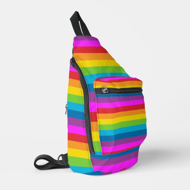 Bandolera Patrón de rayas de arcoíris (Esquina izquierda)