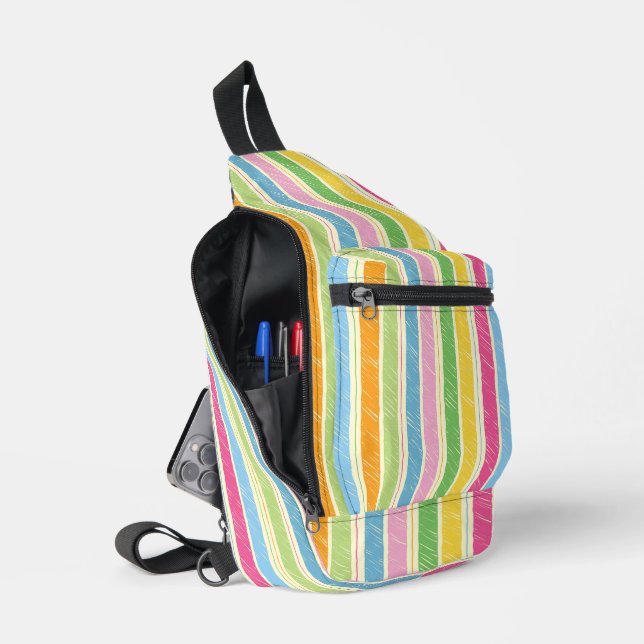 Bandolera Patrón de rayas dibujadas a mano (Abierto)