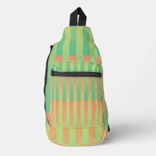 Bandolera Patrón de rayas naranja verde