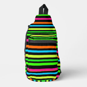 Bandolera Patrón de rayas neón