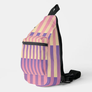 Bandolera Patrón de rayas púrpura rosa amarillo