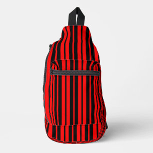 Bandolera Patrón de rayas verticales rojas y negras