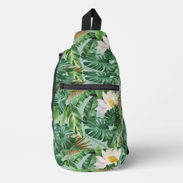 Bandolera Patrón de toldo tropical blanco (Anverso)