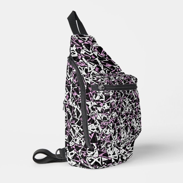 Bandolera Patrón de triángulo negro morado (Esquina izquierda)
