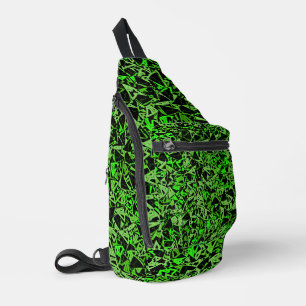 Bandolera Patrón de triángulo negro verde