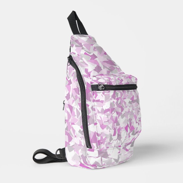 Bandolera Patrón de triángulo púrpura rosa (Esquina izquierda)