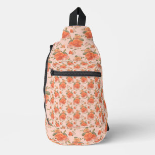 Bandolera patrón floral de boda de primavera rosa naranja
