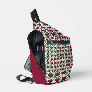 Bandolera Patrón floral de tulipán carmesí | Rojo elegante