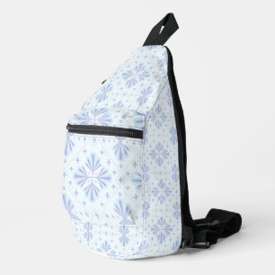 Bandolera Patrón floral geométrico azul pastel