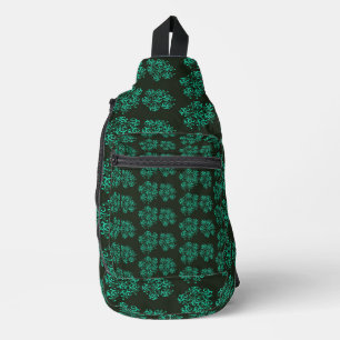 Bandolera Patrón floral vintage verde en