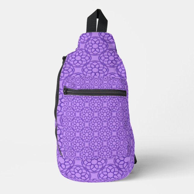 Bandolera Patrón geométrico morado sin fisuras (Anverso)