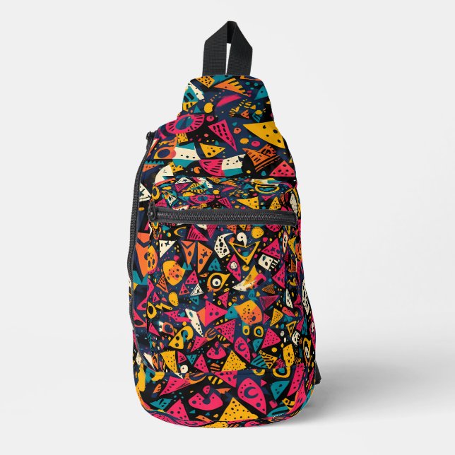 Bandolera Patrón geométrico retro (Anverso)