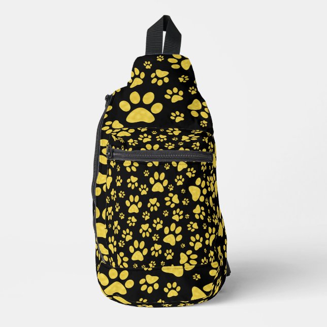 Bandolera Patrón metalizado dorado pinzas sobre fondo negro (Anverso)