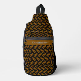 Bandolera Patrón repetido moderno marrón negro