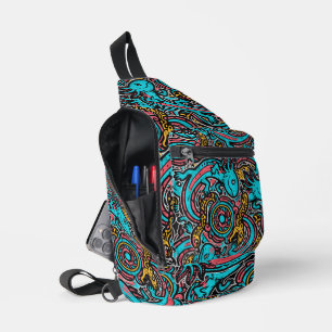 Bandolera Patrón tribal azteca axolotl xolotl mitología boho