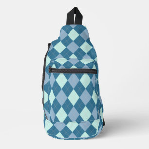 Bandolera Patrón Vintage Argyle Azul