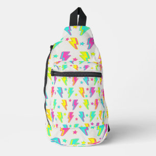 Bandolera Patrón Y2K de estrella relámpago Neon
