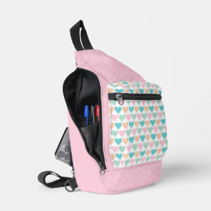 BANDOLERA PATRONES GEOMÉTRICOS DE ROPA ROSA VERDE DE PAZ