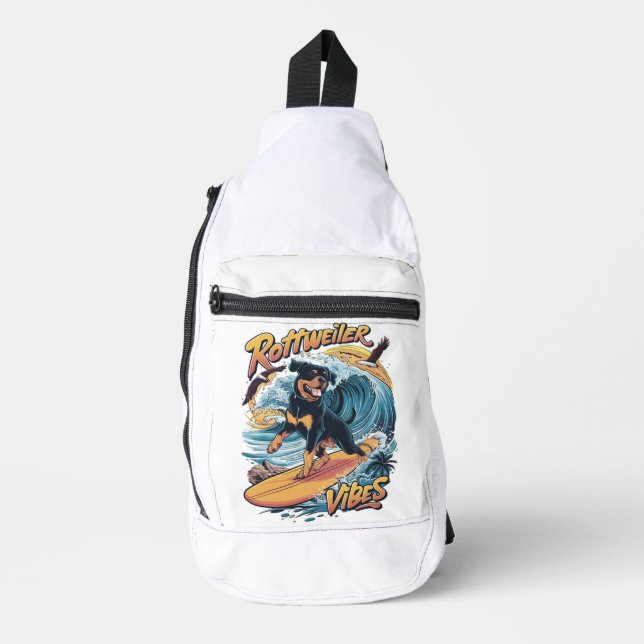 Bandolera Paws and Waves Rottweiler Surfing Adventure (Anverso)