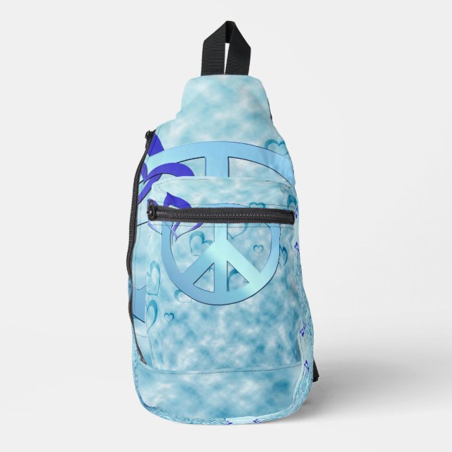 Bandolera Paz Azul (Anverso)