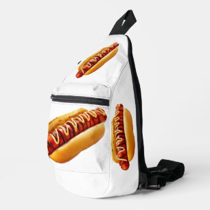 Bandolera perro caliente de SlipperyJoe's con ambiente de ba