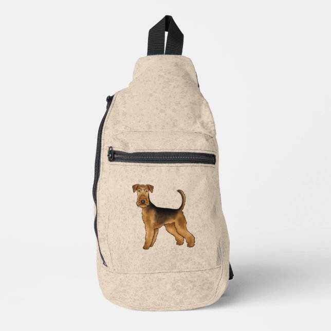 Bandolera Perro de dibujos animados Airedale Terrier Bingley (Anverso)