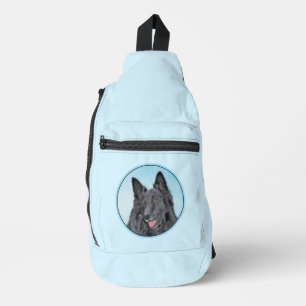 Bandolera Perro de pintura negro de oveja belga Groenendael