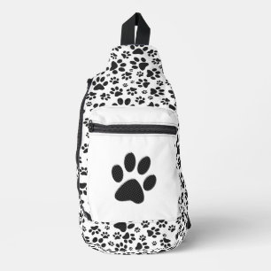 Bandolera Perro Paws Black and White Polka Dot