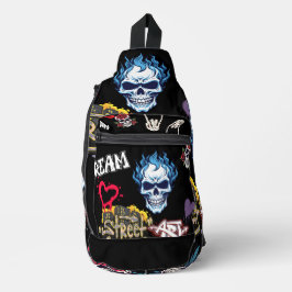 Bandolera Personalizado artístico espeluznante fondo de arte