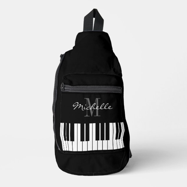 Bandolera Personalizado de las teclas de piano sling bag par (Anverso)