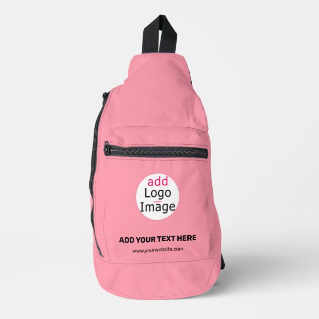 Bandolera Personalizado de Moda empresarial rosa Pastel (Anverso)