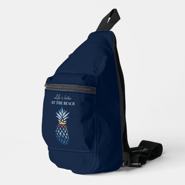 Bandolera Personalizado familiar de vacaciones de playa trop (Esquina derecha)