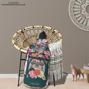 Bandolera Personalizado hermosa acuarela pintura de cráneo f